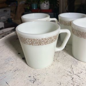 4 Pyrex Woodland Coffee Mugs